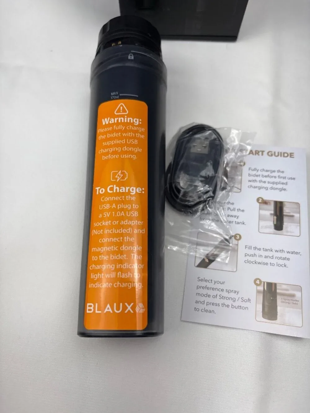 Blaux Portable Bidet Rechargeable Electric 2 Spray Modes & Travel Accessories